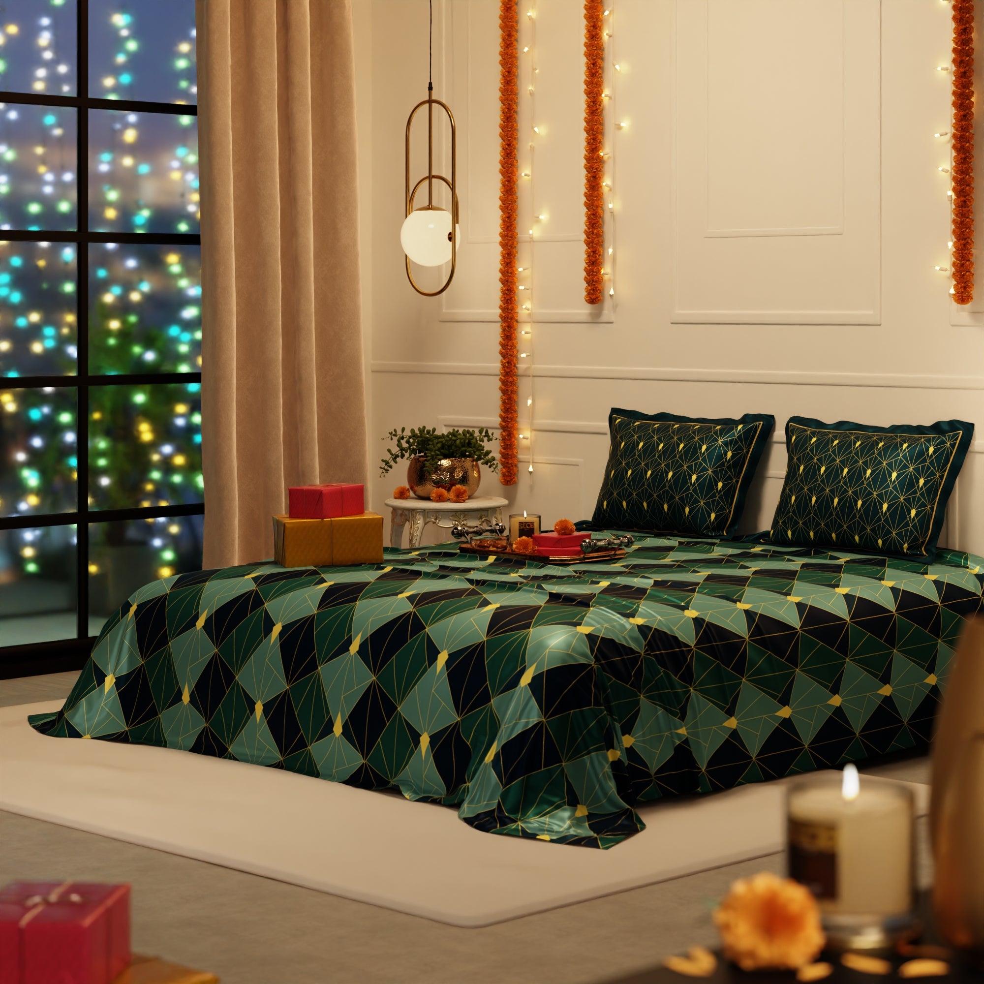 Emerald Celebration Bedsheet Set