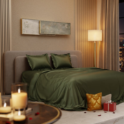 Olive Oasis Flat Bedsheet Set