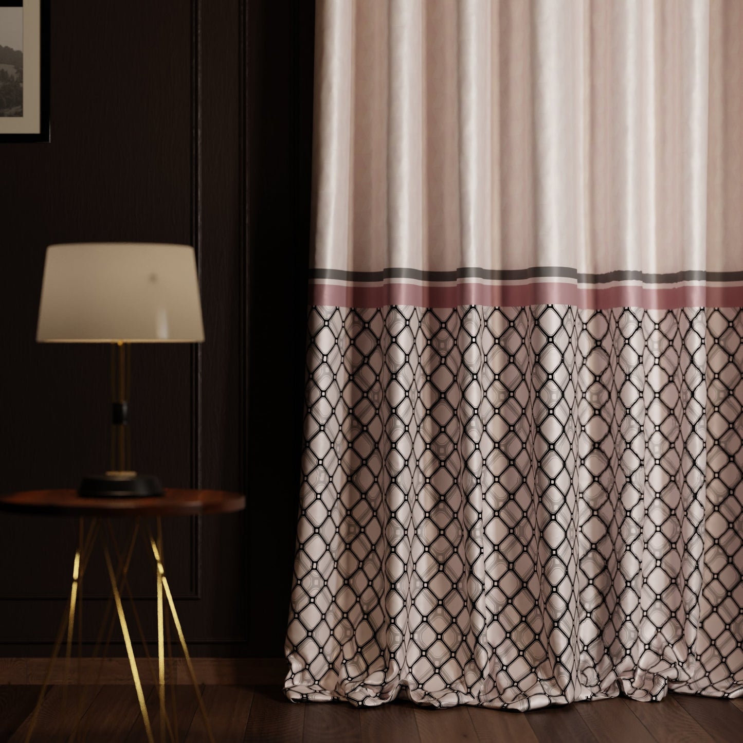 Noble Rose Satin Curtain