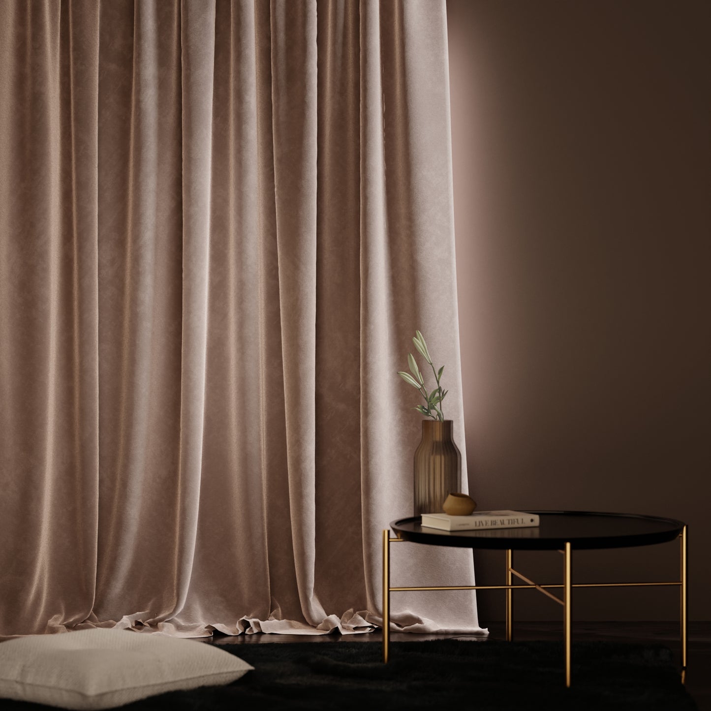 Parisian Blush Velvet Curtain