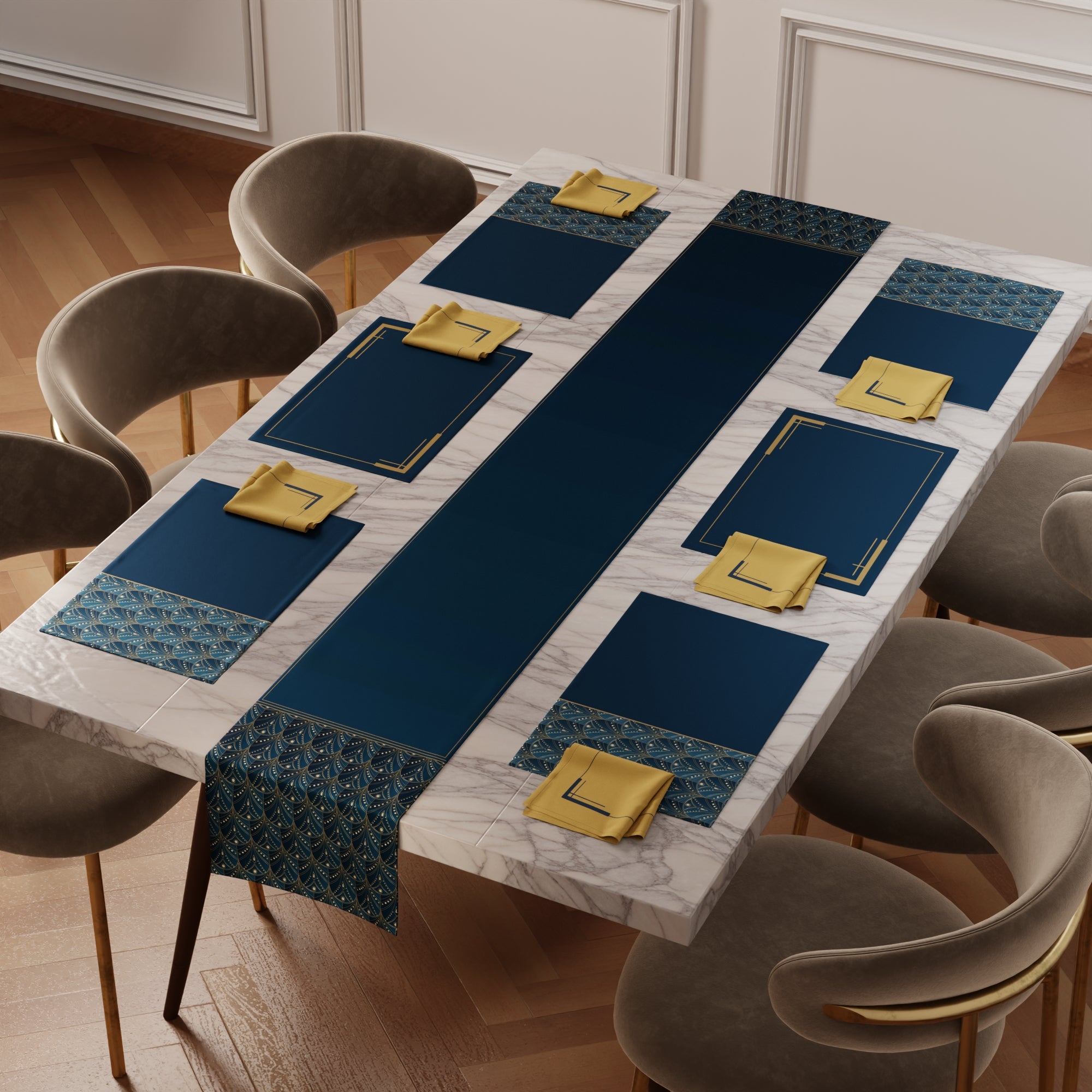 Teal Revelry Table Linen Set