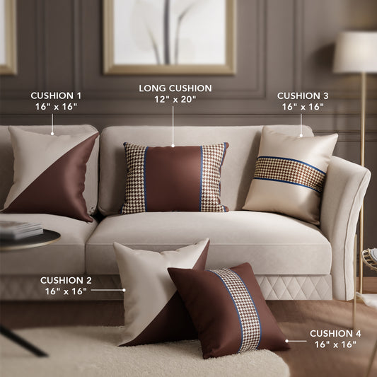 Oasis Urbaine Cushion Cover Set of 5 Combo (with fillers)