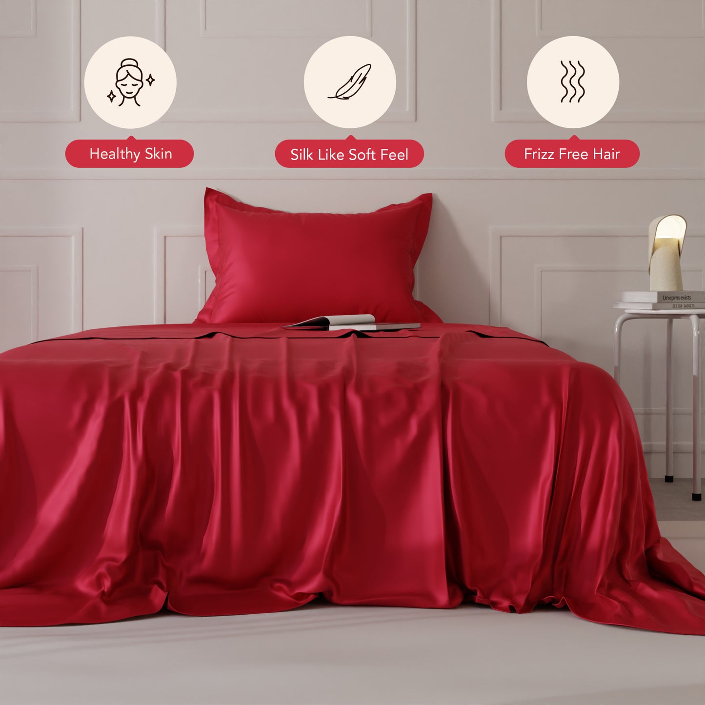 Flirty Red Flat Bedsheet Set