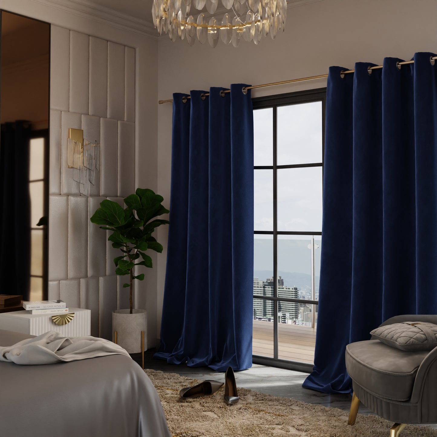 Blue Enigma Velvet Curtain