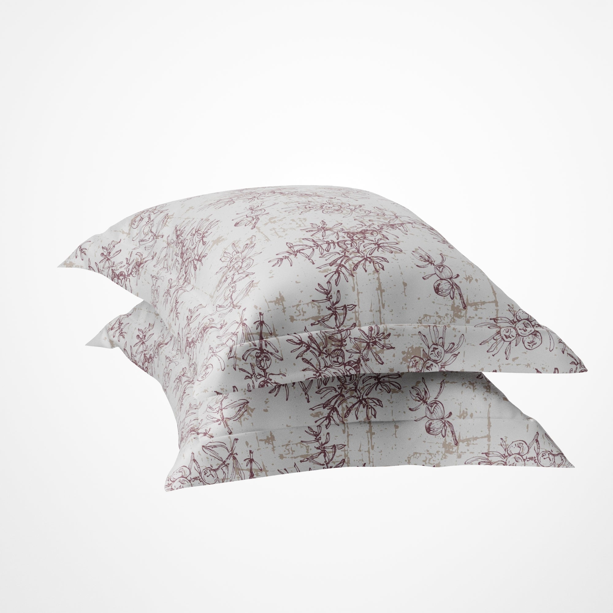 Ember Leaf 300TC 100% Cotton Pillow Cover Set