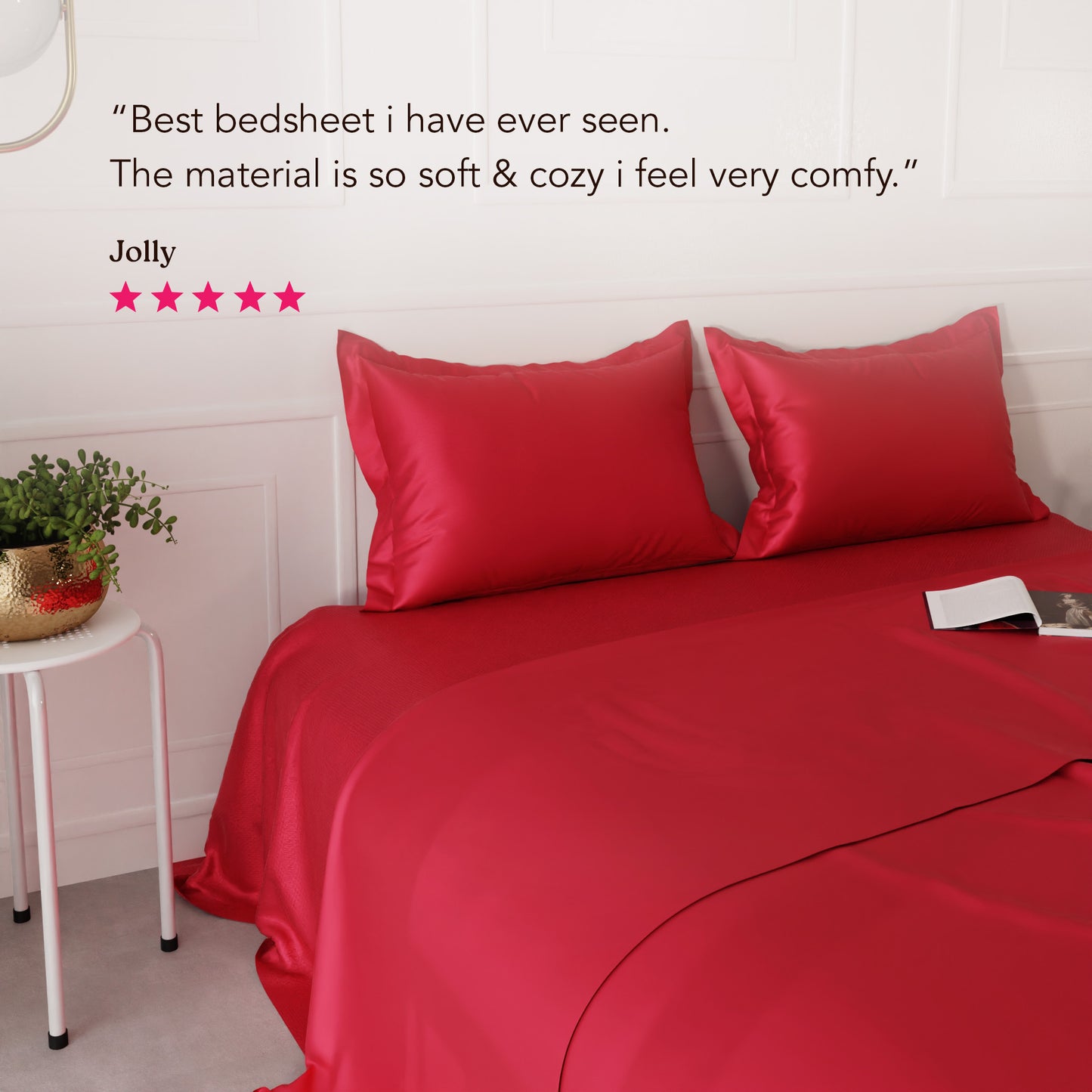 Flirty Red - Eternal Glow Double Bed Sheet