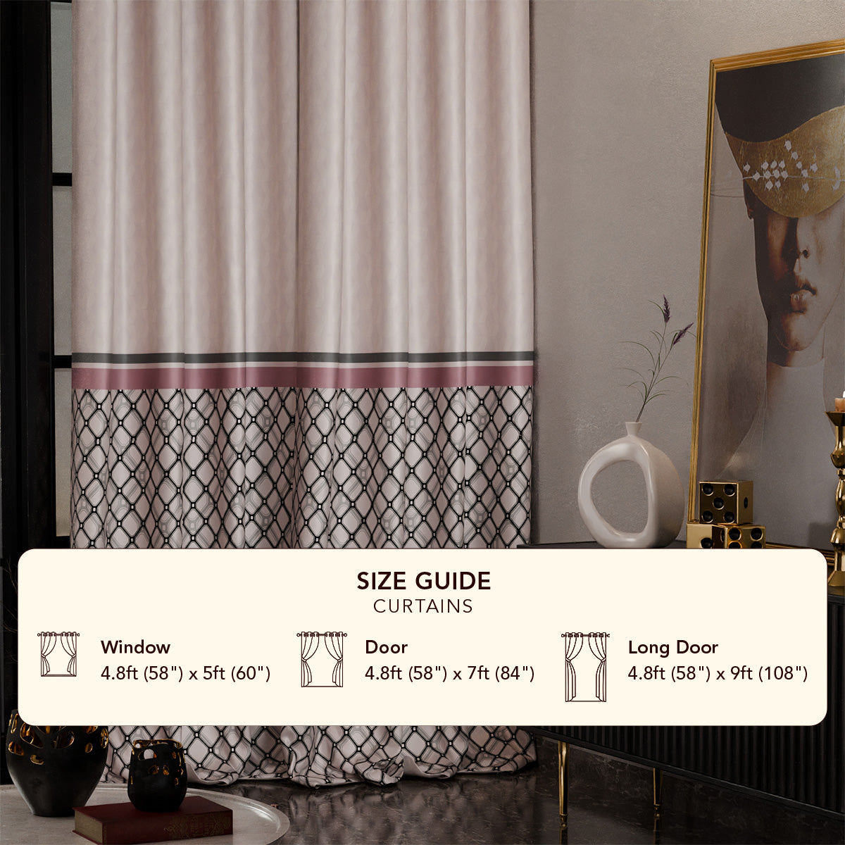 Noble Rose Satin Curtain