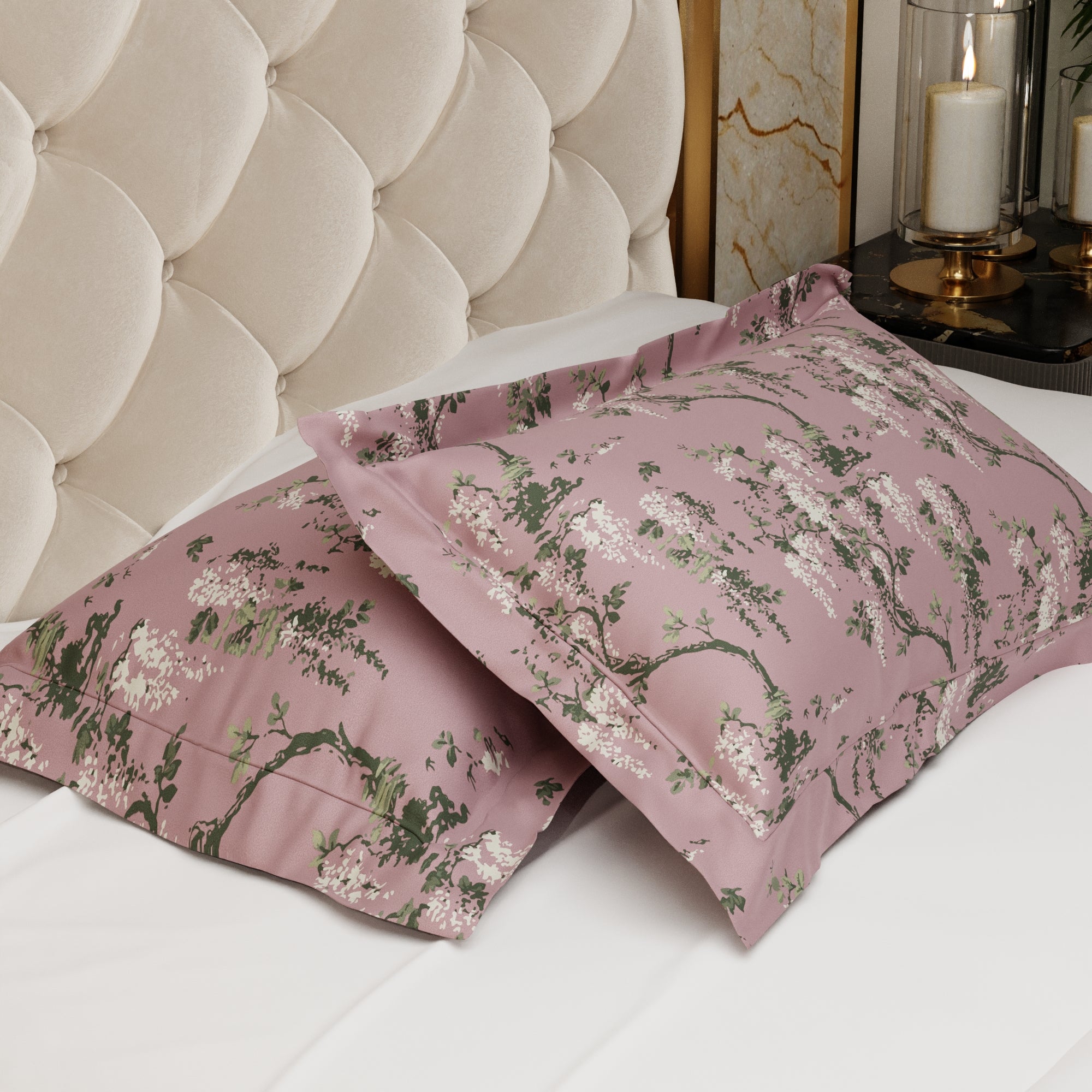 Wild Magnolia 300TC 100% Cotton Pillow Cover Set