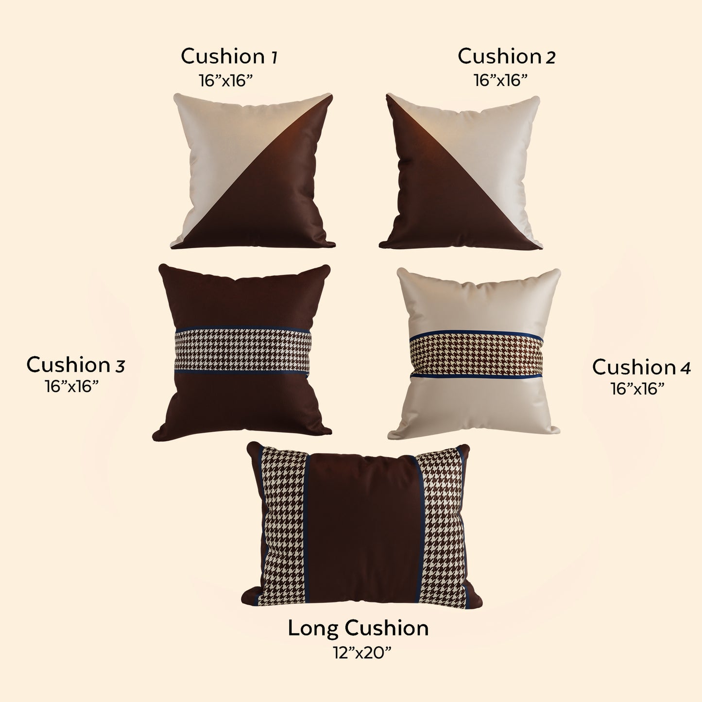 Oasis Urbaine Cushion Cover Set of 5 Combo (with fillers)