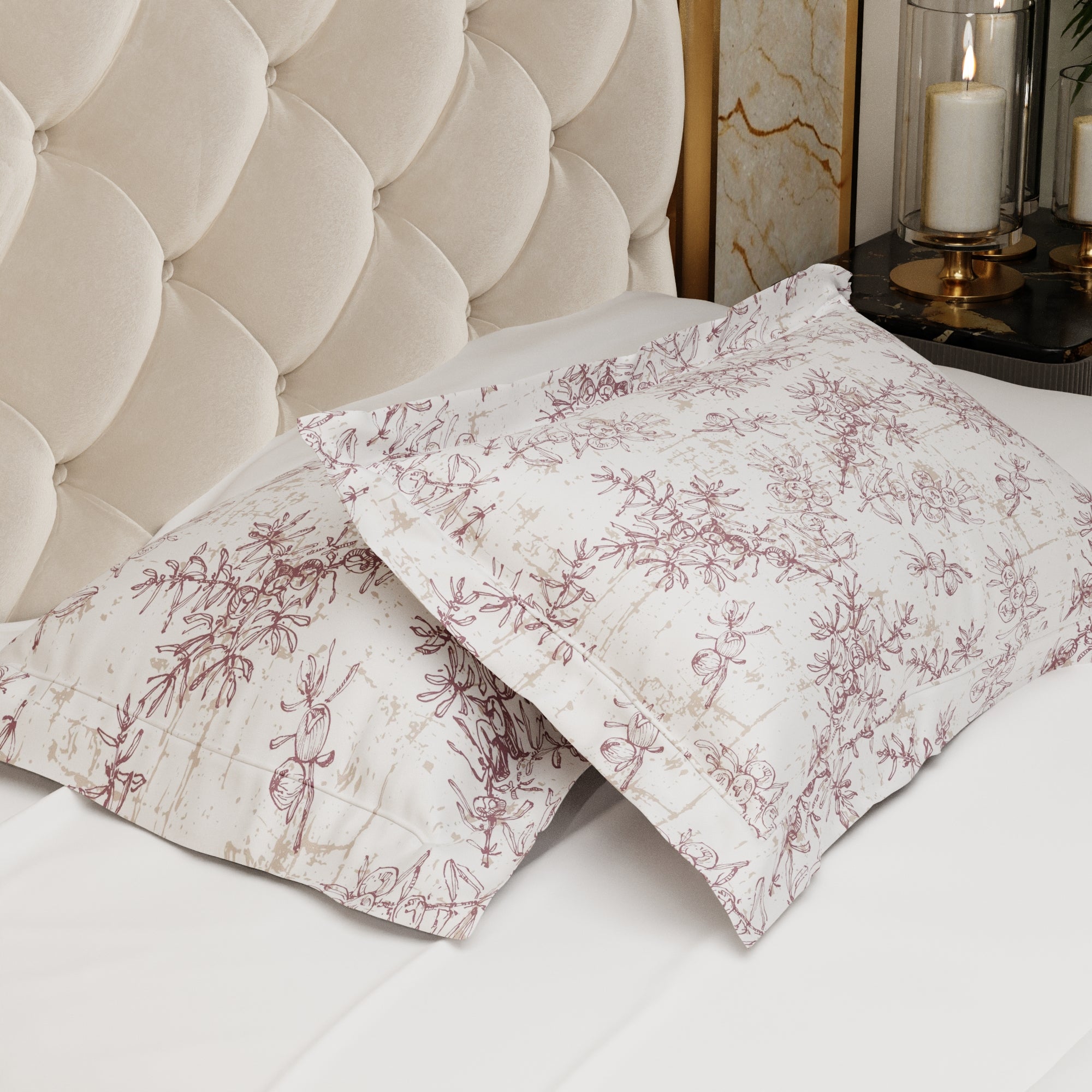 Ember Leaf 300TC 100% Cotton Pillow Cover Set