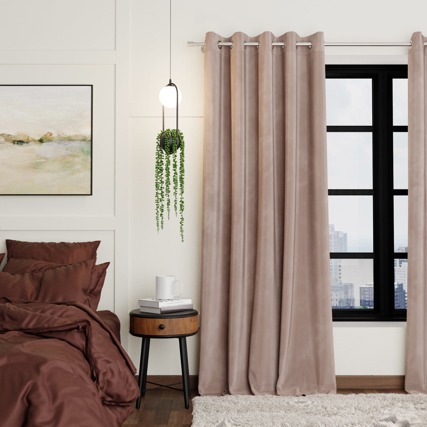 Parisian Blush Velvet Curtain