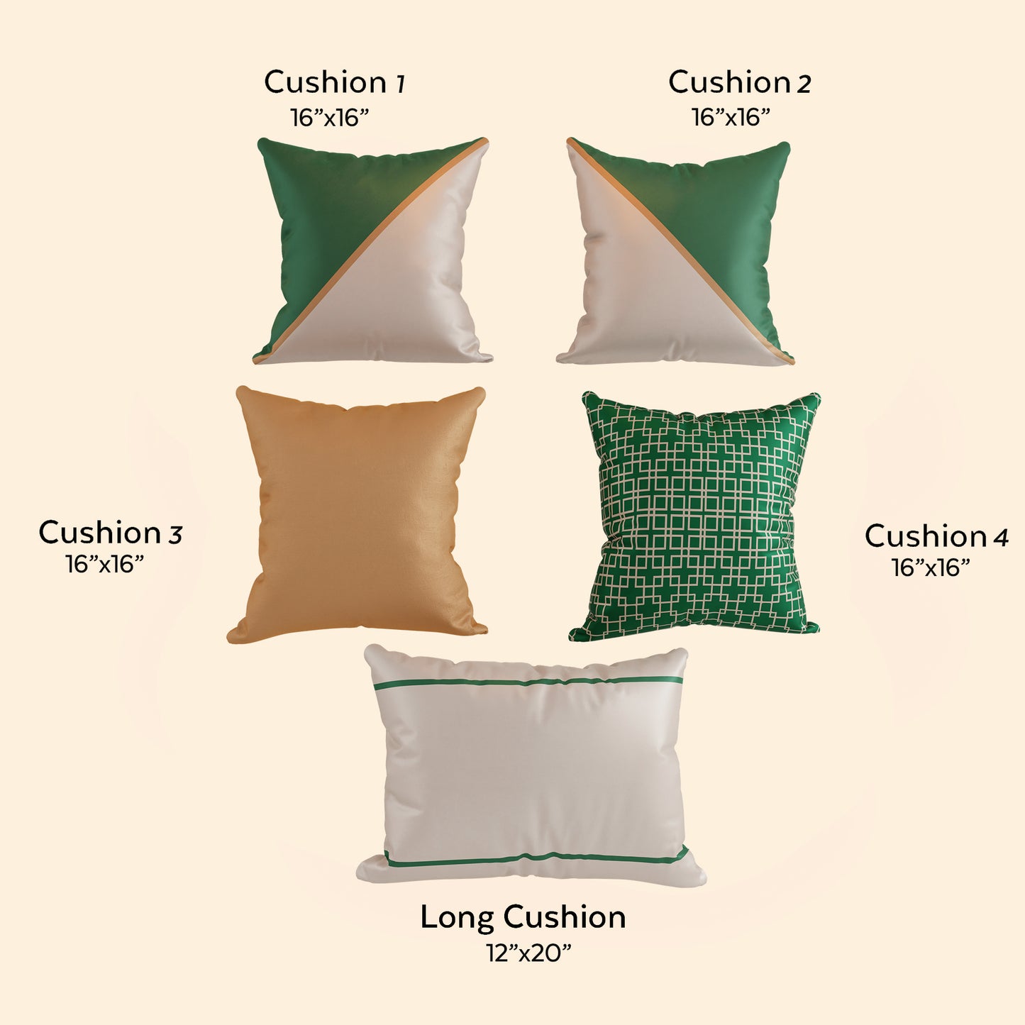 Chic de Paris Cushion Cover Set of 5 Combo (with fillers)