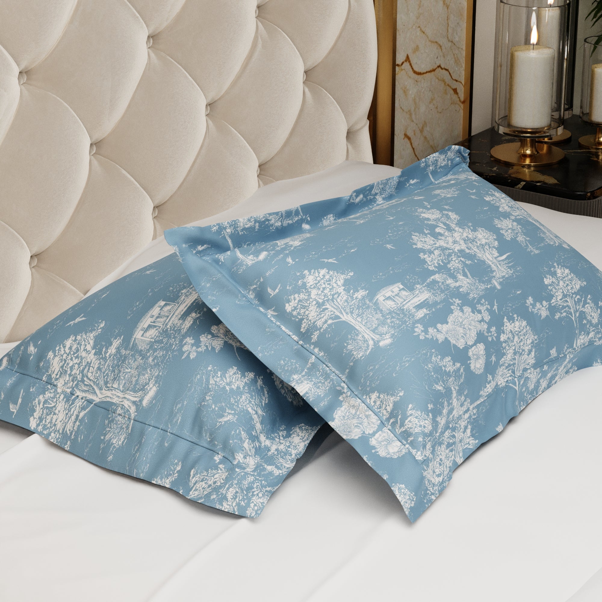Snow Flower 300TC 100% Cotton Pillow Cover Set