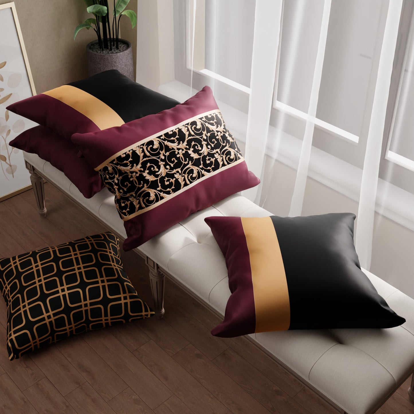 Wine Splendour Cushion Cover Set of 5