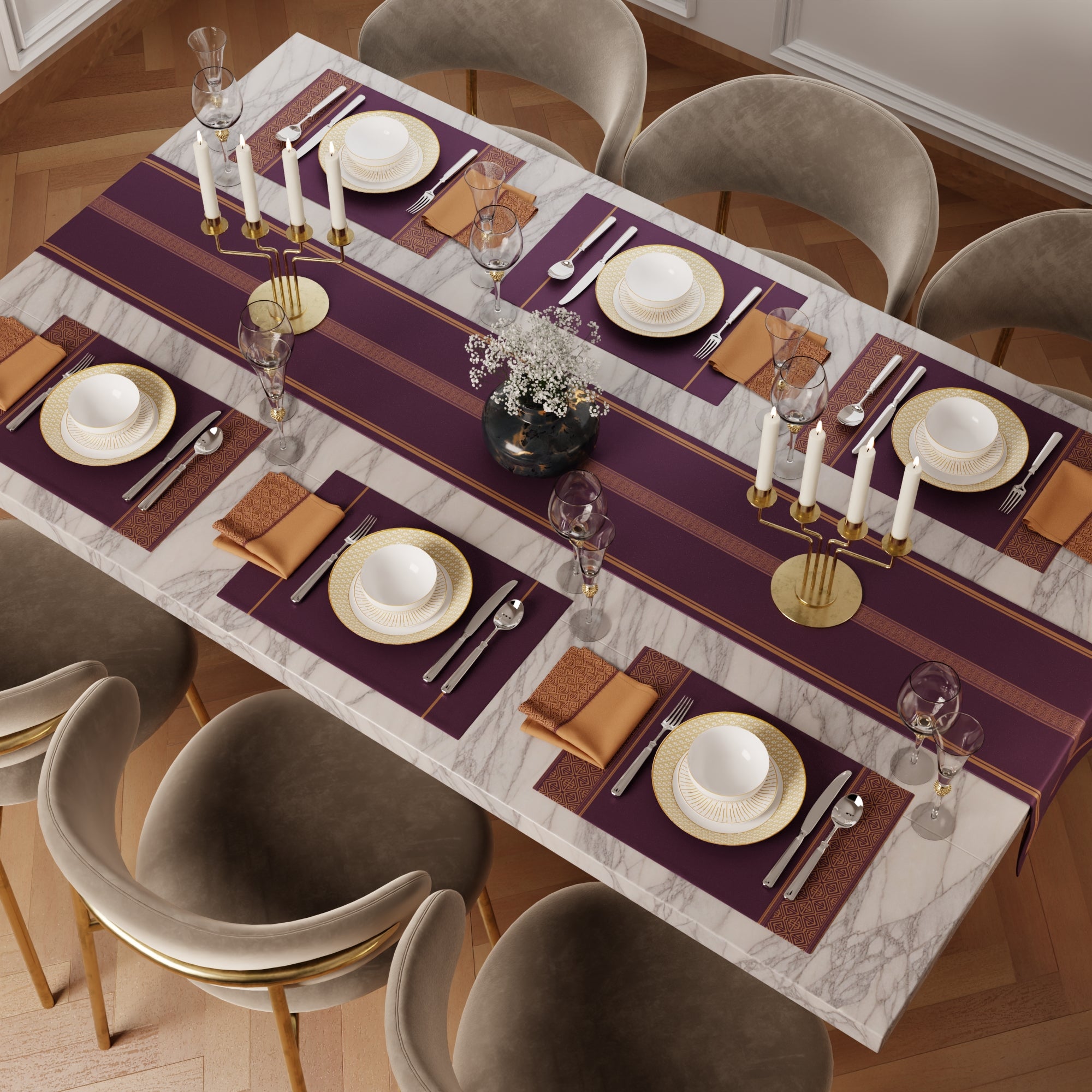 Scarlet Feast Table Linen Set