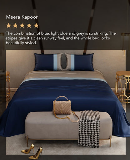 Elegant Tri-Stripes Bedsheet Set