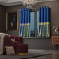 Blue Monarch Curtain with privacy lining