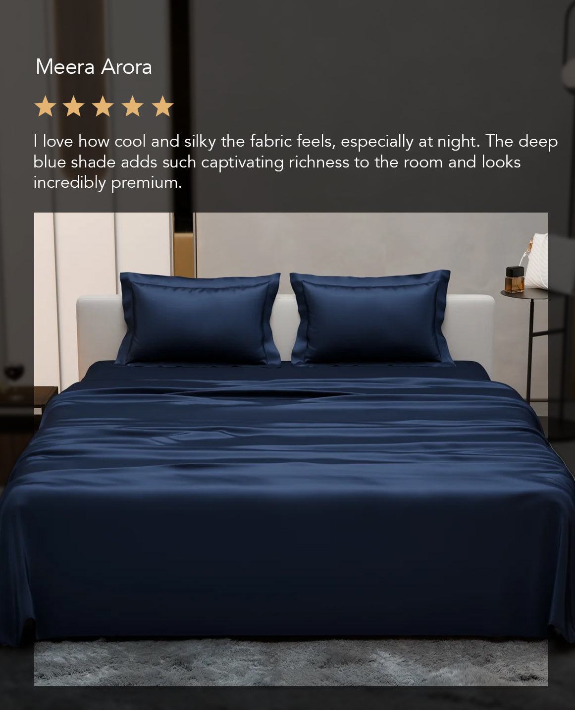 Mystique Blue Flat Bedsheet Set