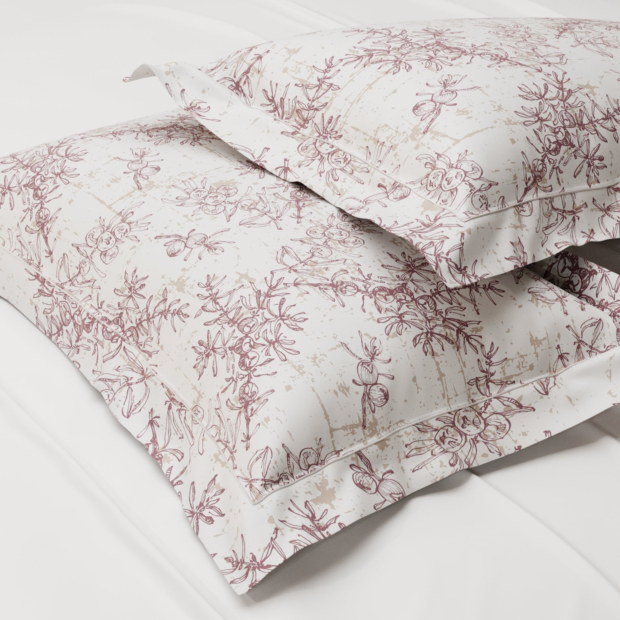 Ember Leaf 300TC 100% Cotton Pillow Cover Set