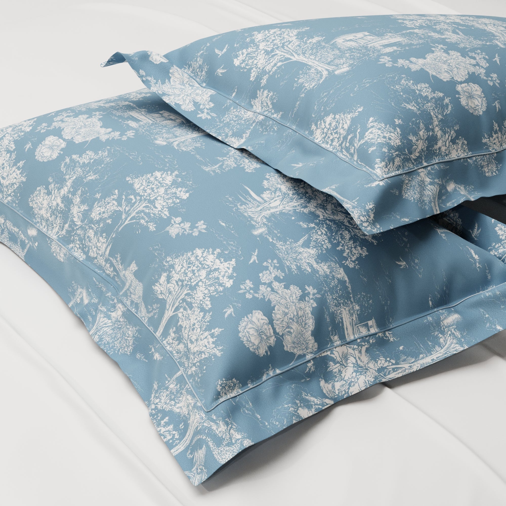 Snow Flower 300TC 100% Cotton Pillow Cover Set