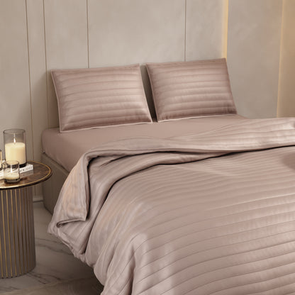 Champagne Quilted King Bed Cover Set