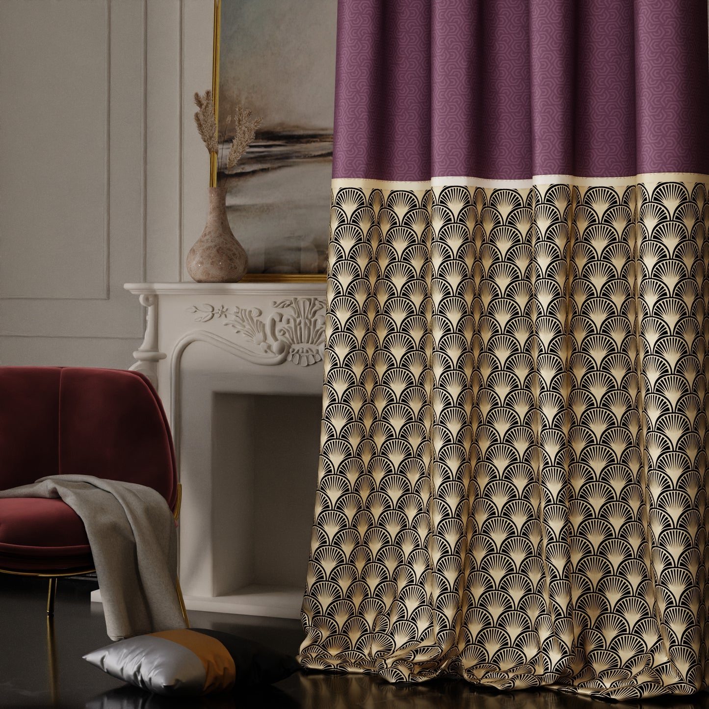 Royal Rouge Curtain with privacy lining