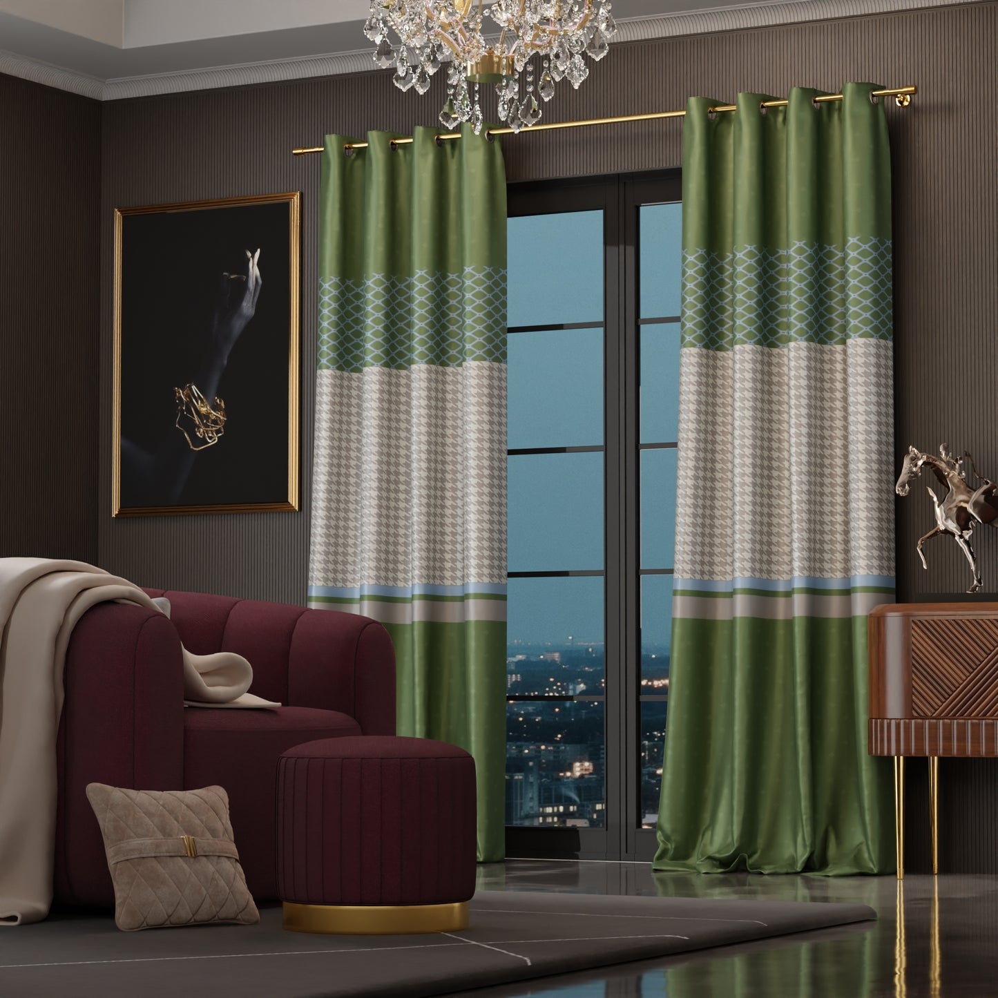 Majestic Meadow Curtain with privacy lining