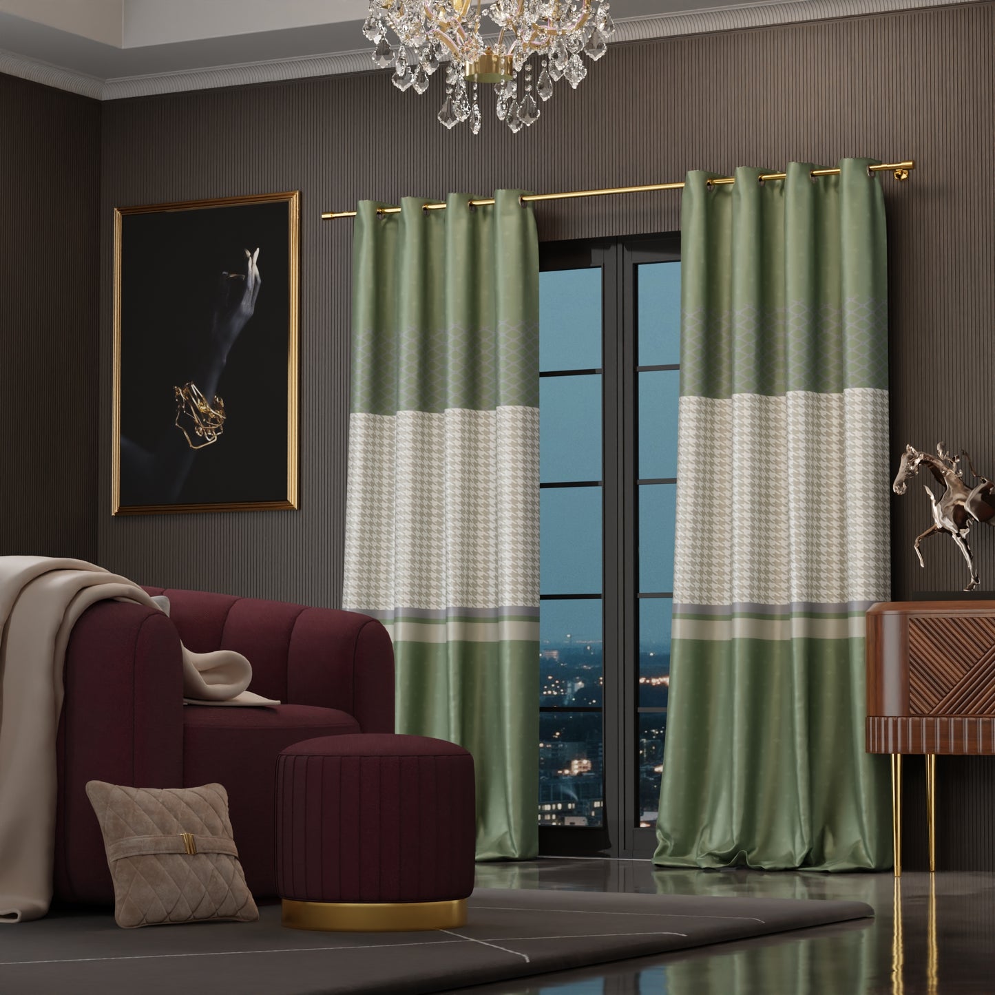 Majestic Meadow Satin Curtain