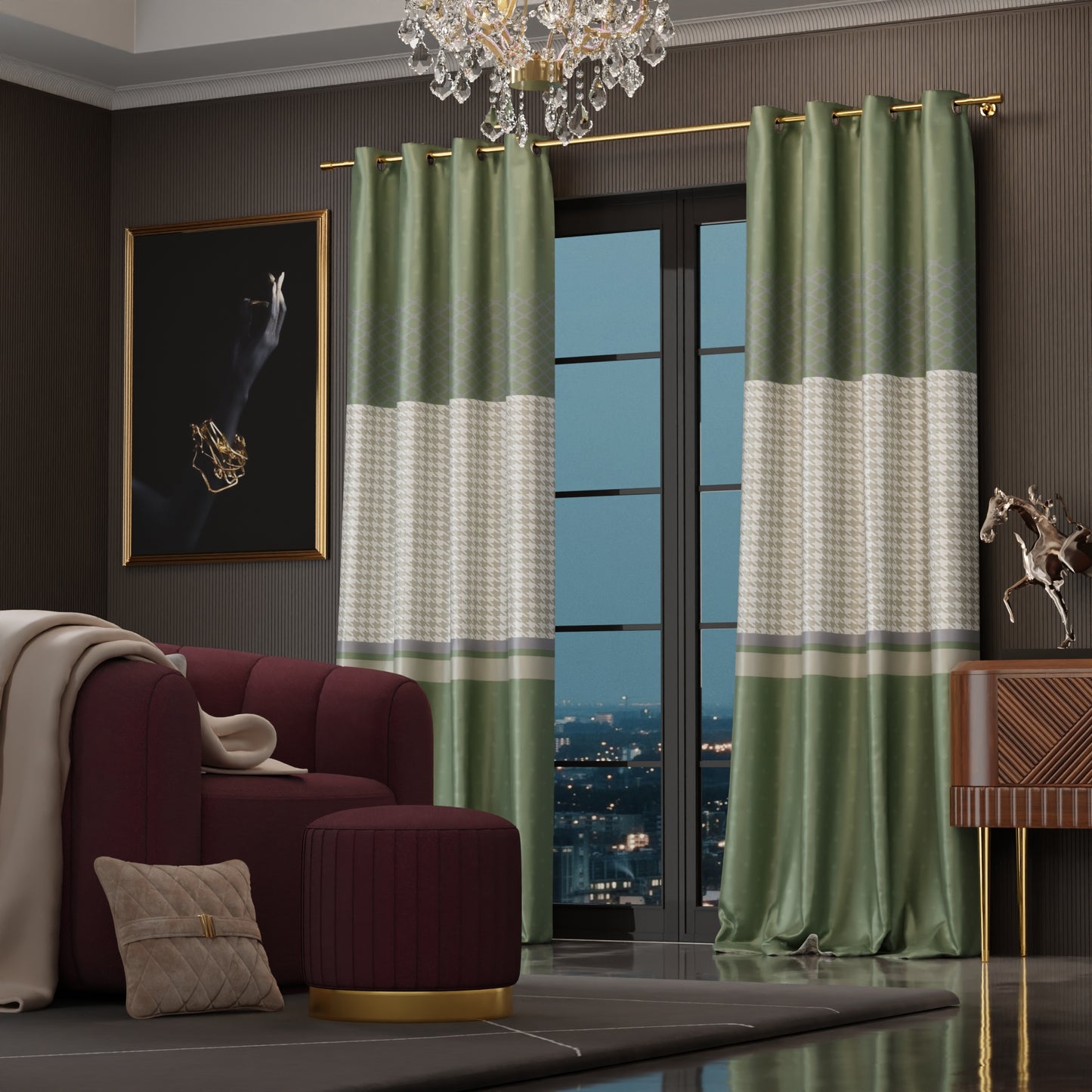 Majestic Meadow Satin Curtain