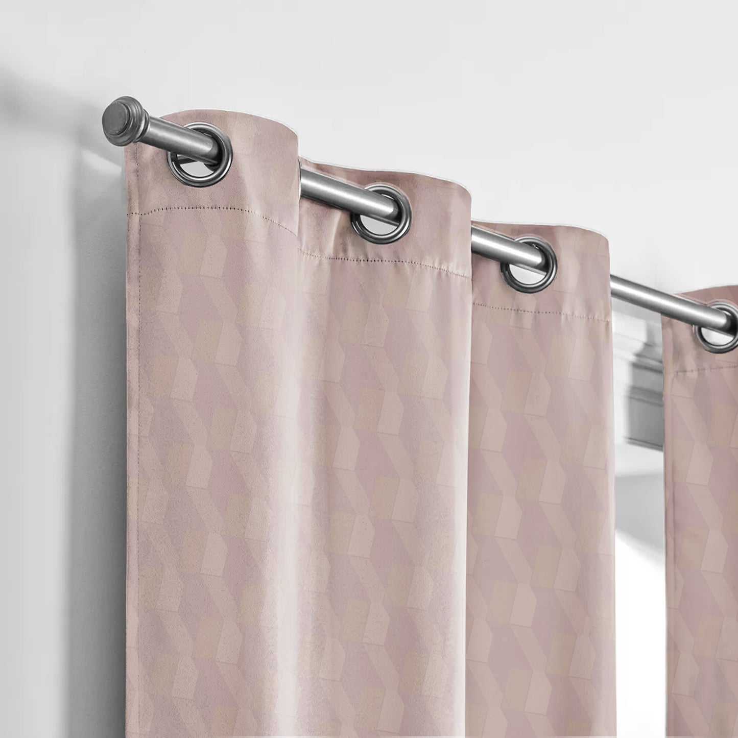 Noble Rose Satin Curtain with privacy lining