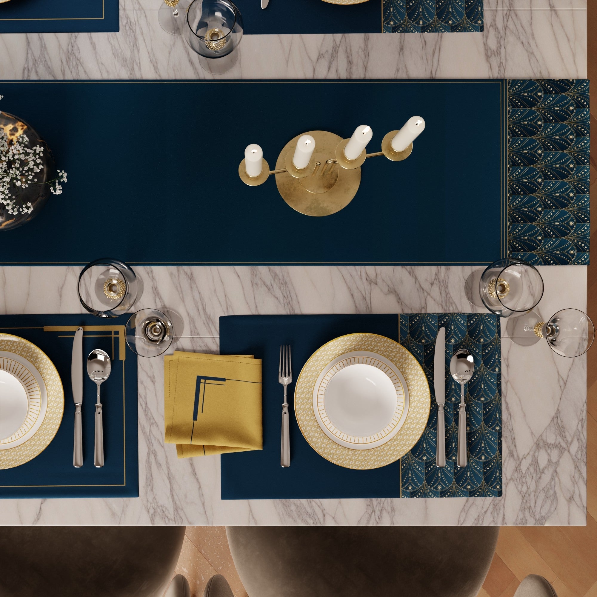 Teal Revelry Table Linen Set