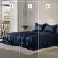 Midnight Black - Mystique Blue Double Bedsheet Bundle