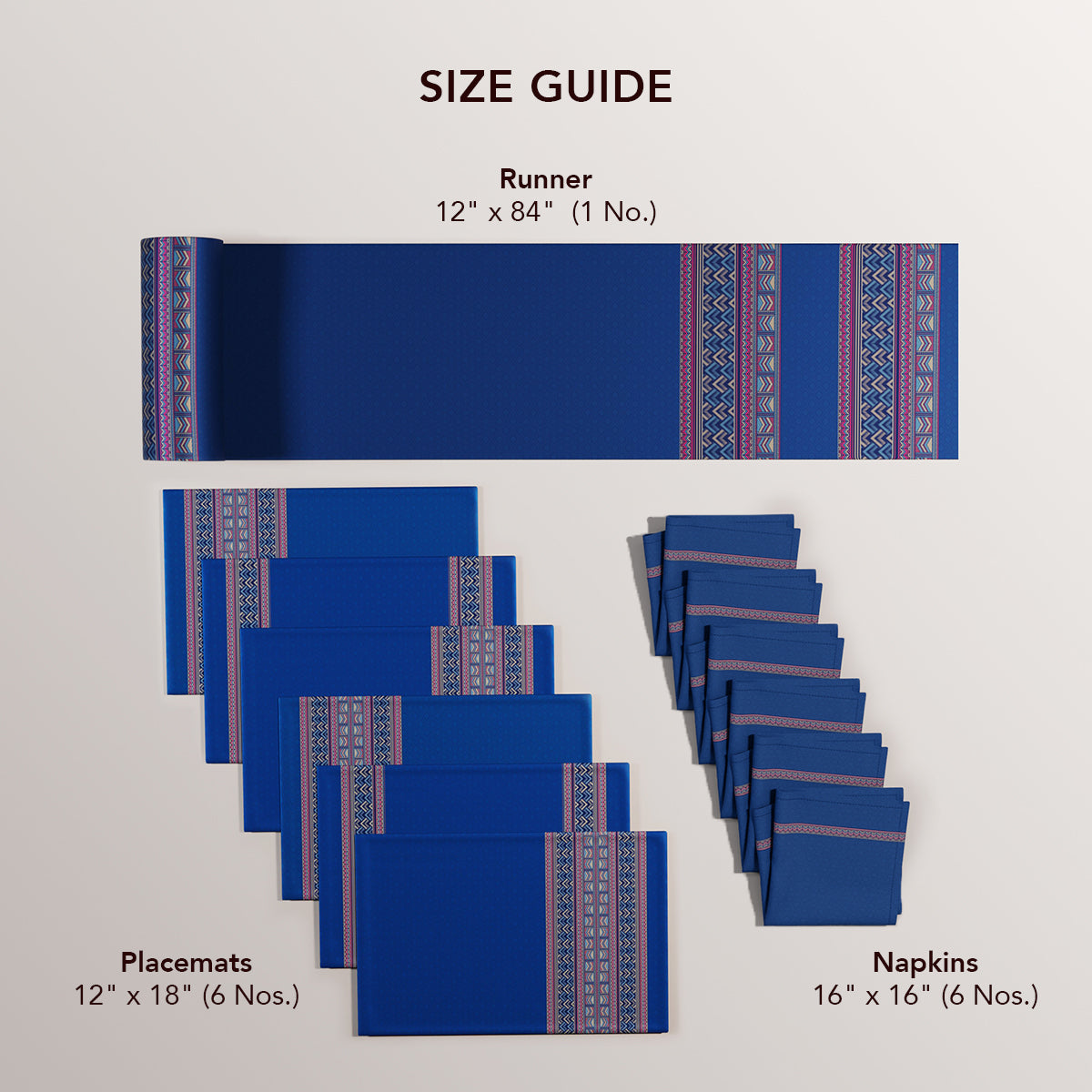 Royal Blue Feast Table Linen Set