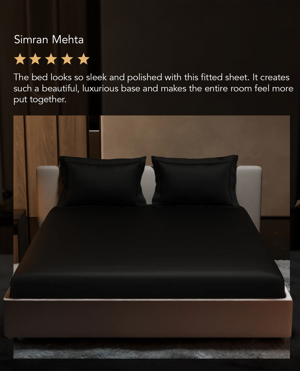 Midnight Black Fitted Bedsheet Set