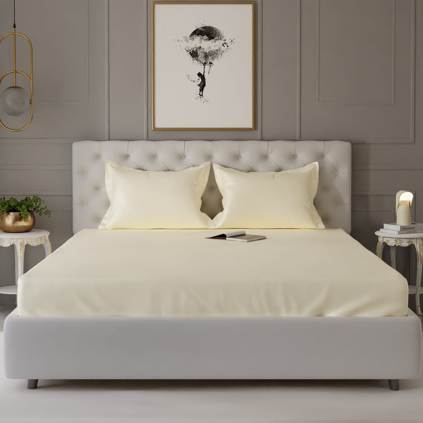 Charming Ivory Fitted Bedsheet Set