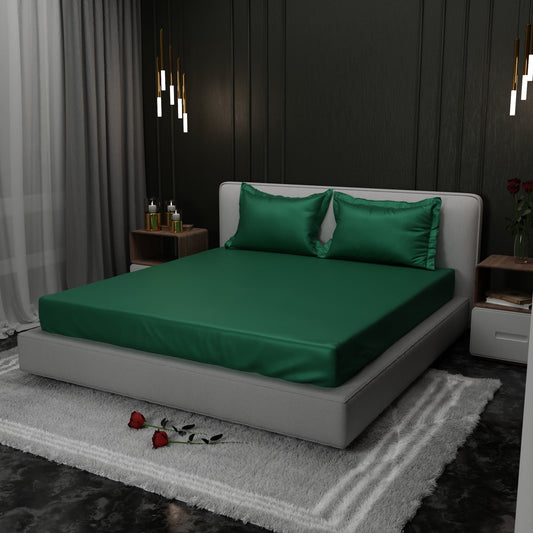 Emerald Green Fitted Bedsheet Set