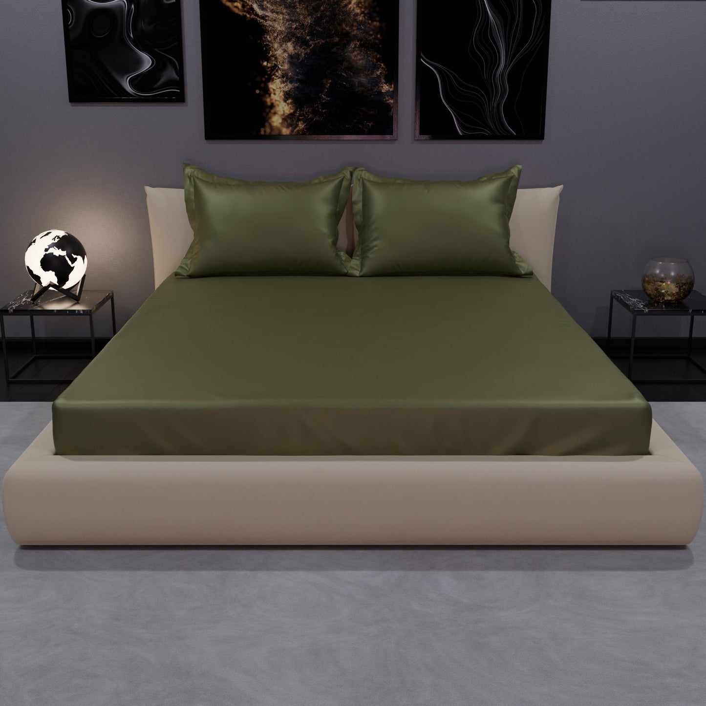 Olive Oasis Fitted Bedsheet Set