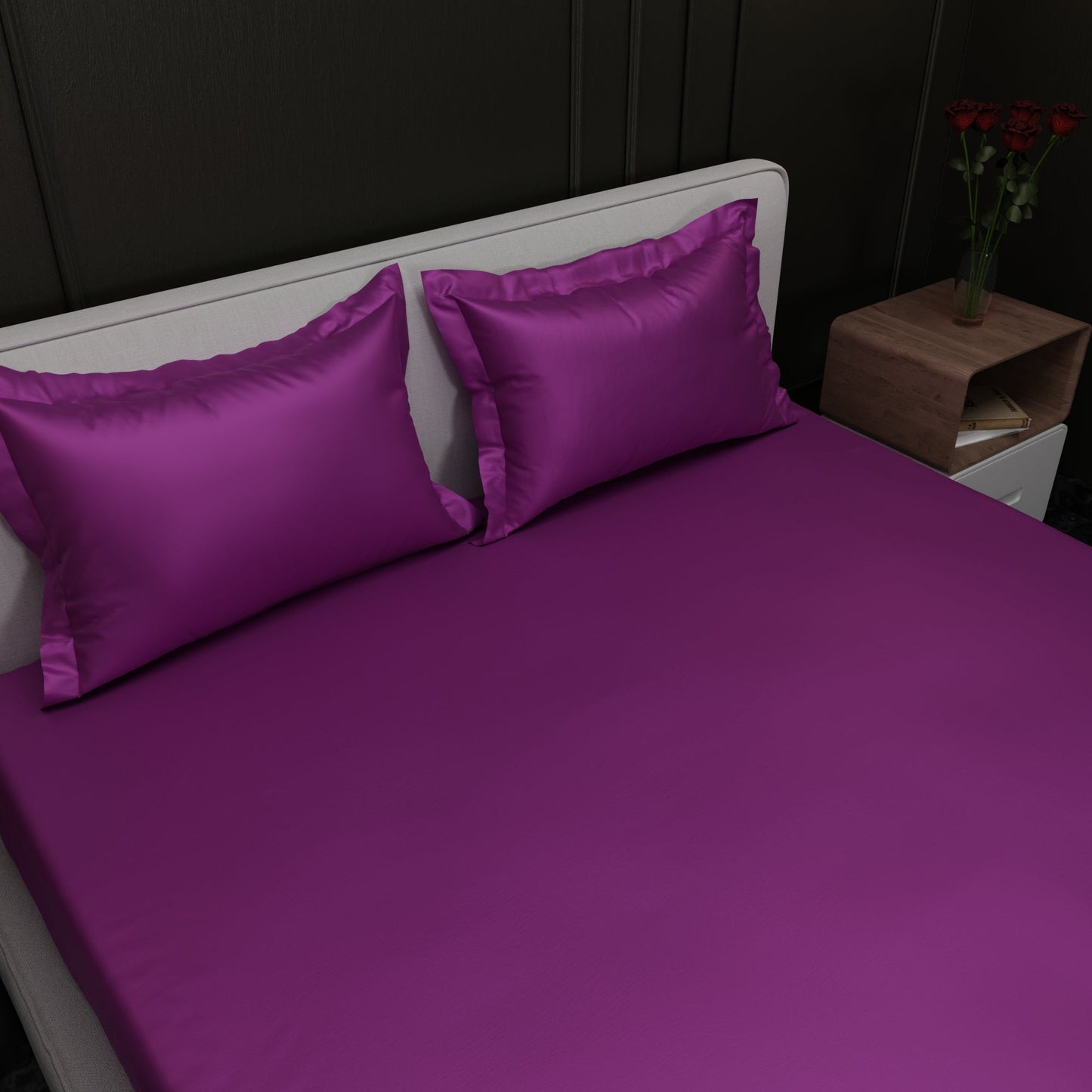 Plum Fitted Bedsheet Set