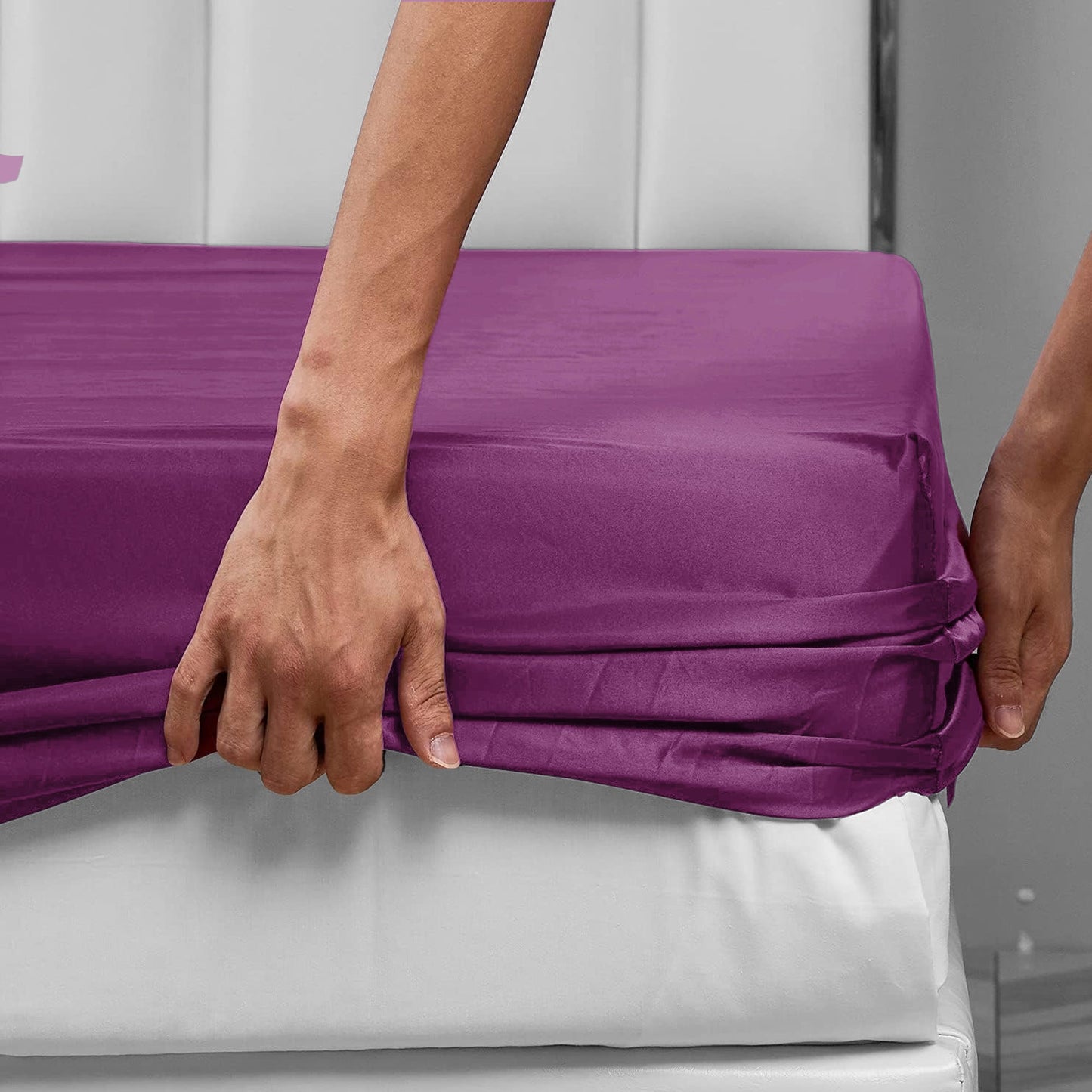 Plum Fitted Bedsheet Set