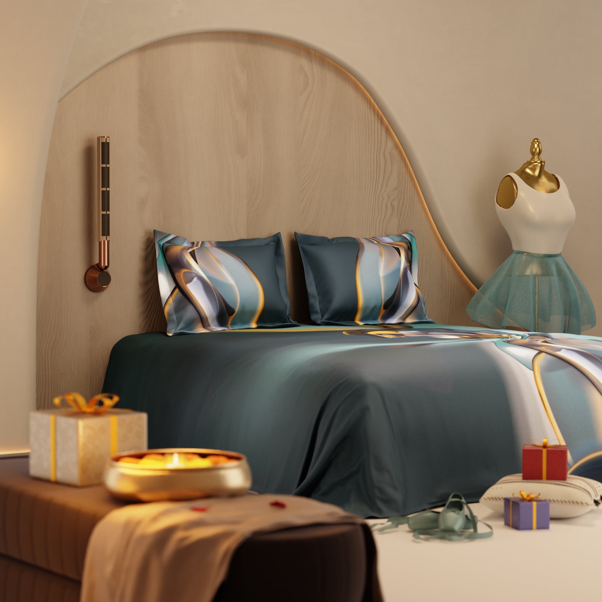 Amber Rhythm 100% Cotton Bedsheet Set