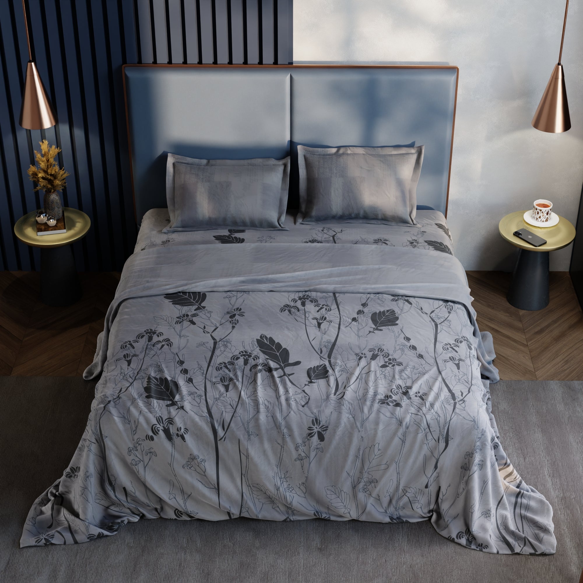 Mist Ivy 100% Cotton Bedsheet Set