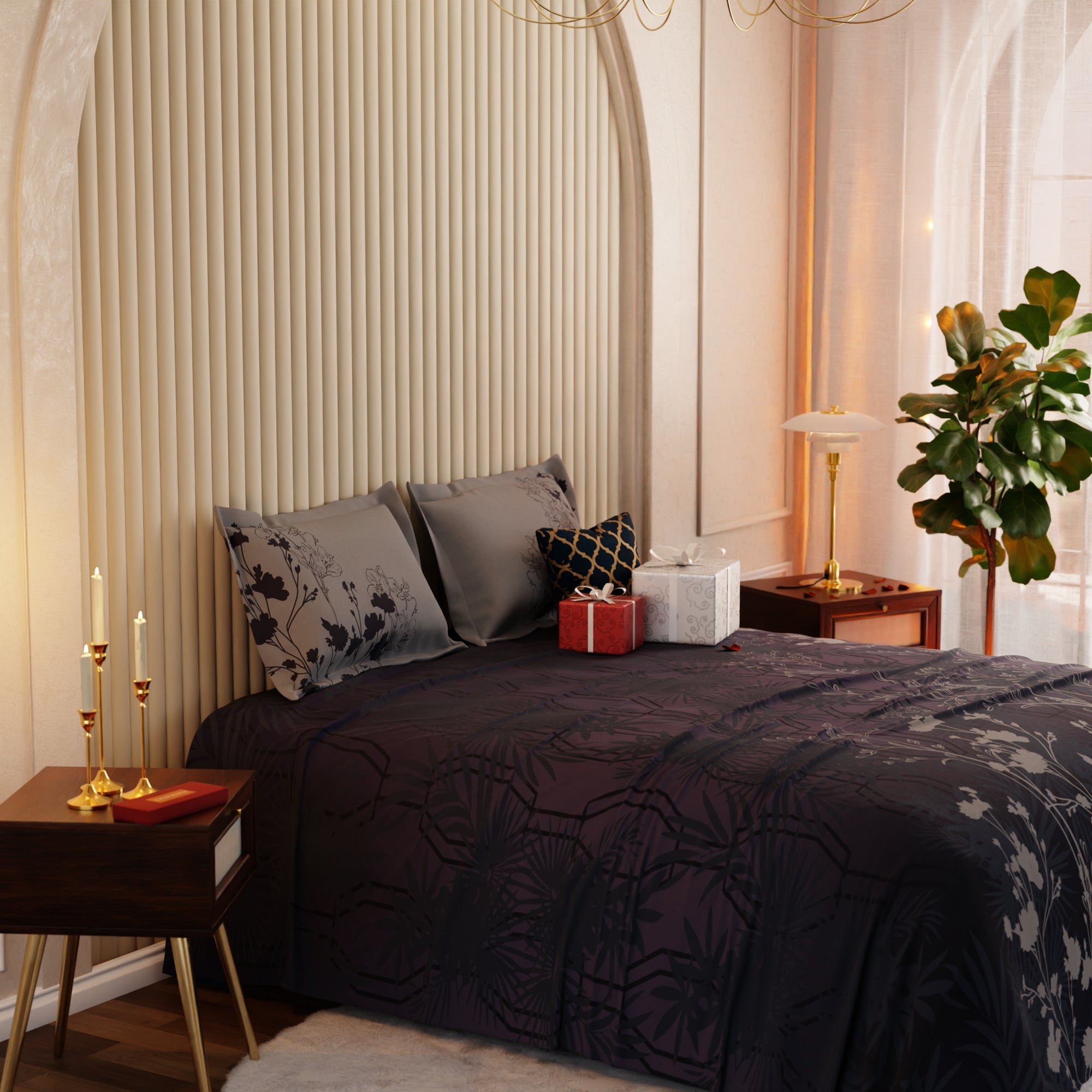 Orchid Canopy Bedsheet Set