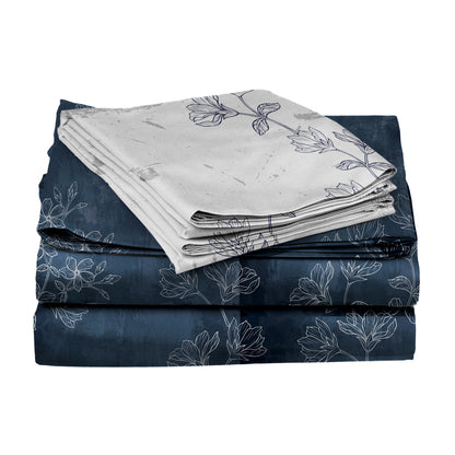 Blue Patina 100% Cotton Bedsheet Set