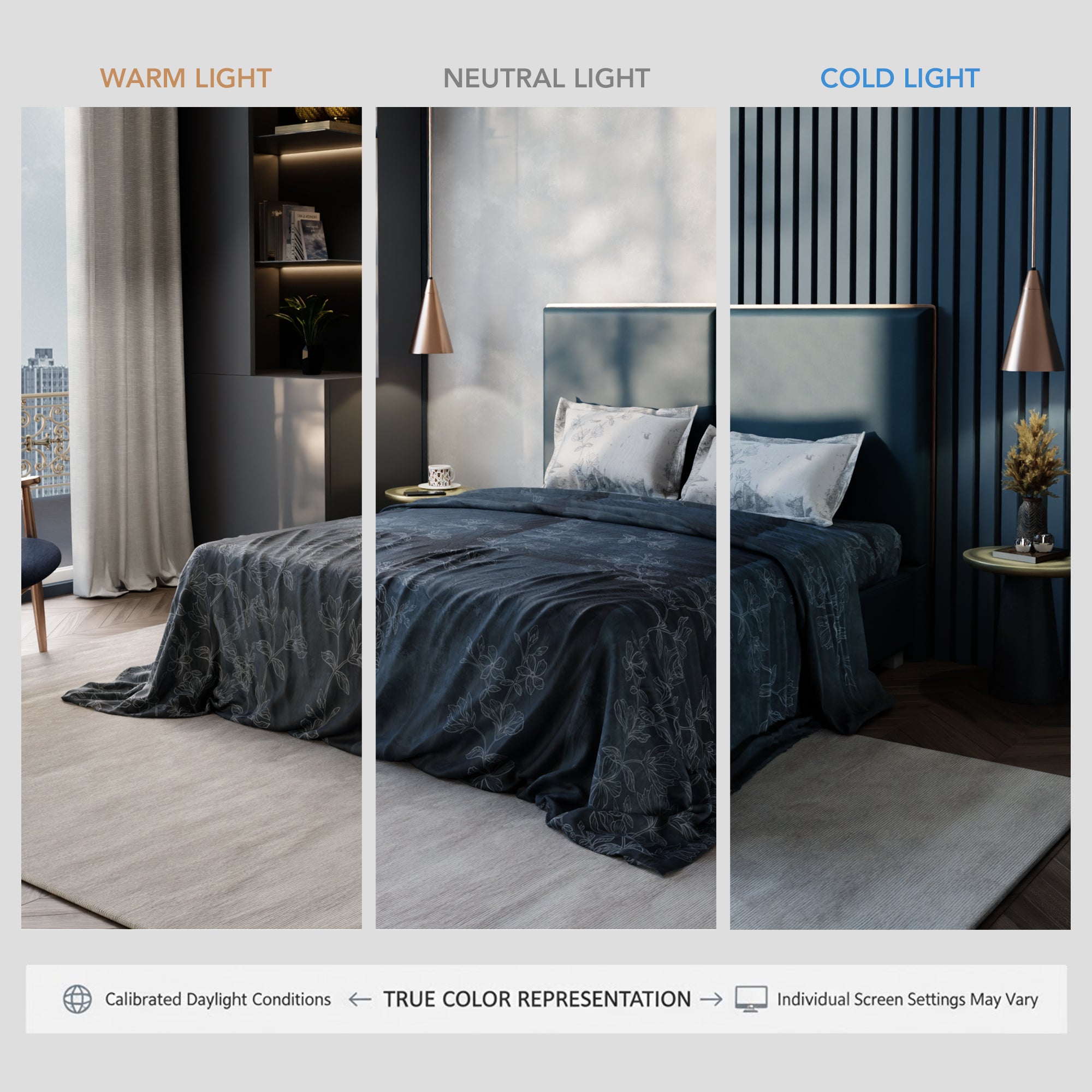 Blue Patina 100% Cotton Bedsheet Set