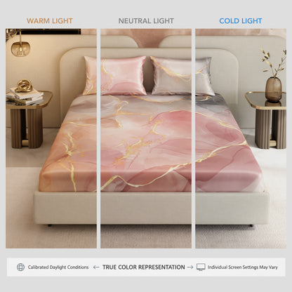 Dawn’s Brushstroke Fitted Bedsheet Set