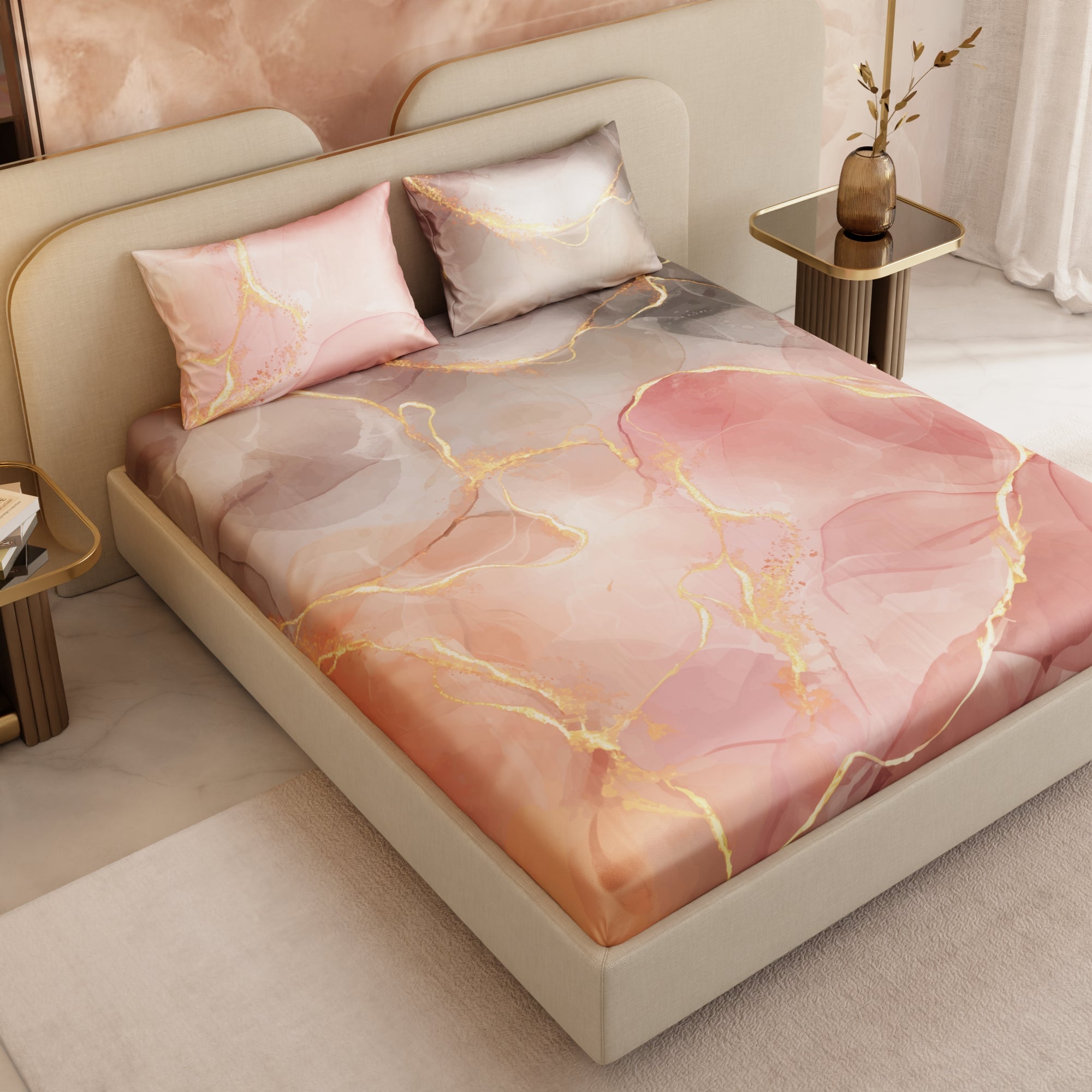 Dawn’s Brushstroke Fitted Bedsheet Set