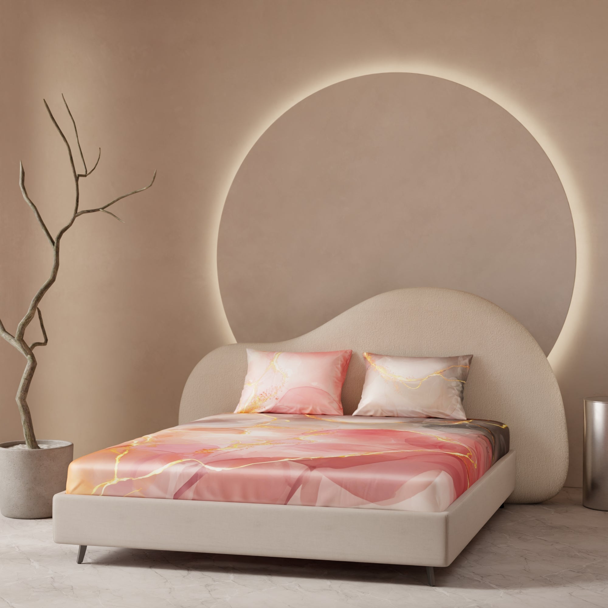 Dawn’s Brushstroke Fitted Bedsheet Set