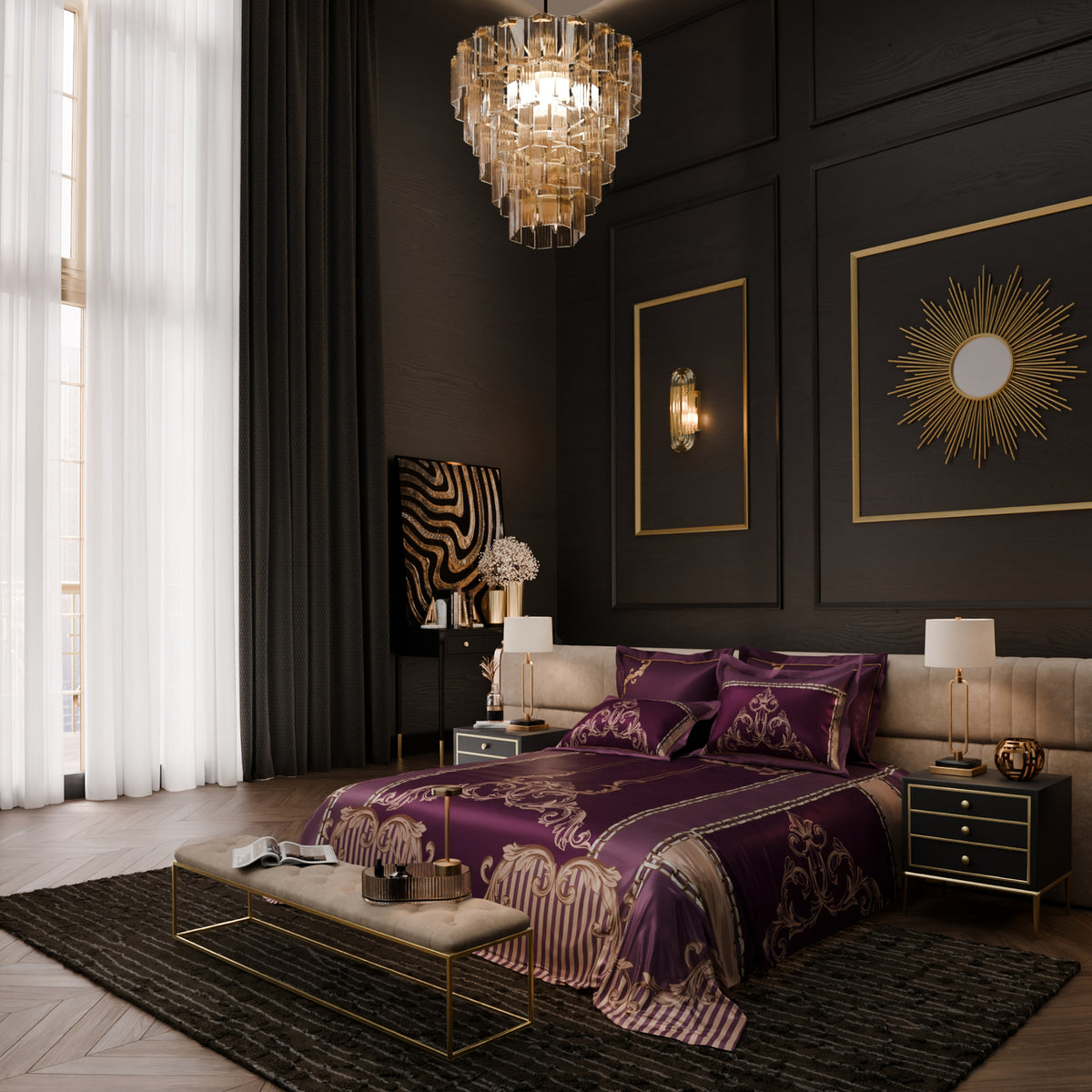Opera Rouge UltraSatin Bedsheet Set