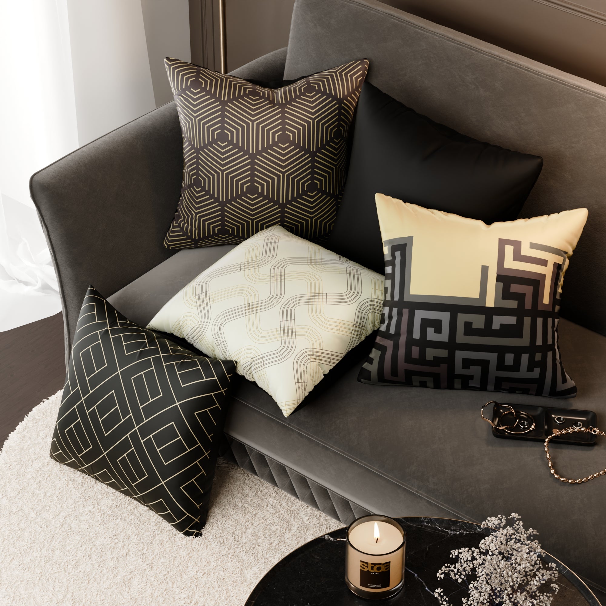 Anastasia’s Court Cushion Cover 5 Pc Set