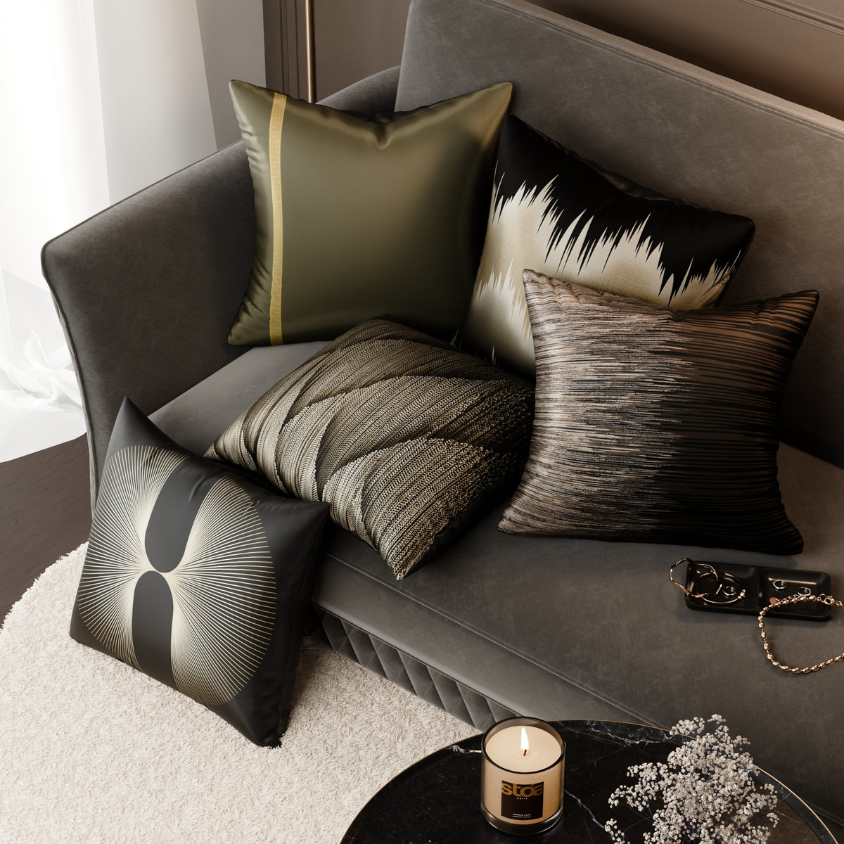 Anastasia’s Finery Cushion Cover 5 Pc Set
